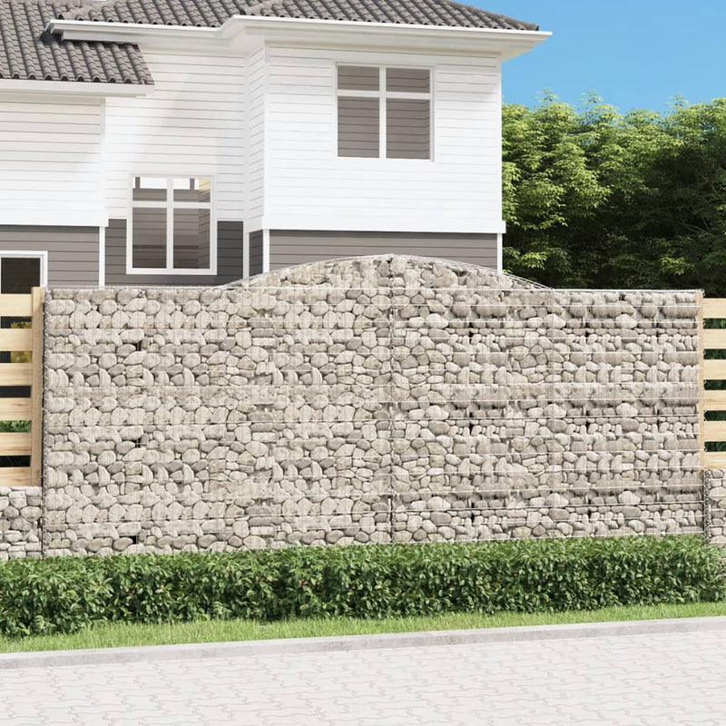 VidaXL Schanskorven 2 st gewelfd 400x50x180 200 cm ijzer