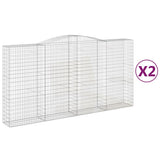 VidaXL Schanskorven 2 st gewelfd 400x50x200 220 cm ijzer - afbeelding 2