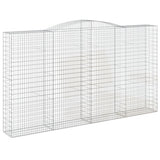 VidaXL Schanskorven 2 st gewelfd 400x50x220 240 cm ijzer - afbeelding 3