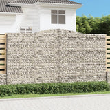 VidaXL Schanskorven 2 st gewelfd 400x50x220 240 cm ijzer - afbeelding 1