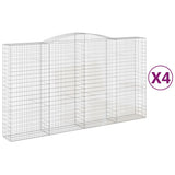 VidaXL Schanskorven 4 st gewelfd 400x50x220 240 cm ijzer - afbeelding 2