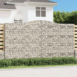VidaXL Schanskorven 4 st gewelfd 400x50x220 240 cm ijzer - afbeelding 1