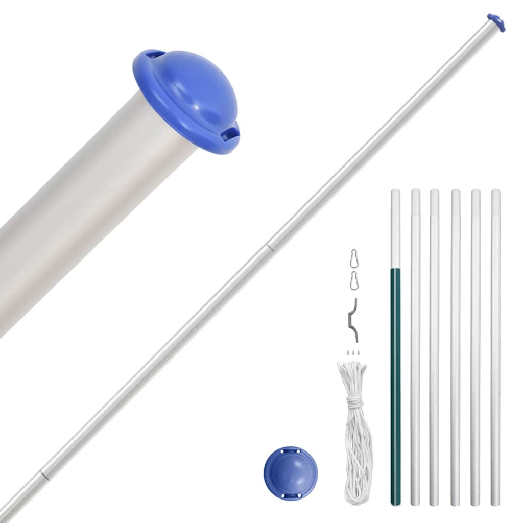 Vidaxl vlag met vlaggenmast denemarken 6,08 m aluminium
