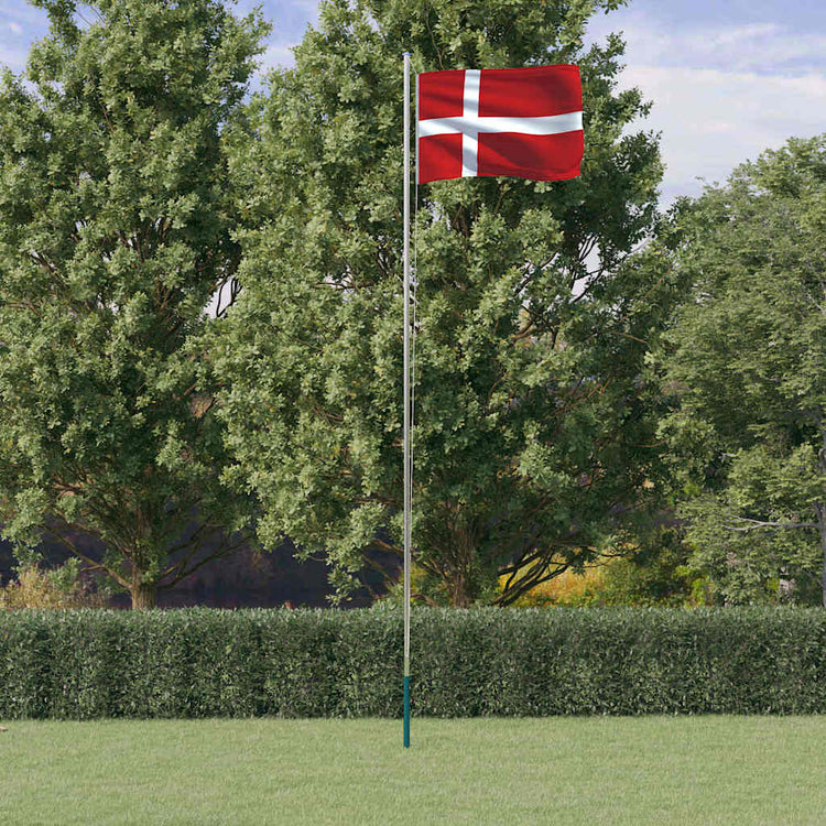 Vidaxl vlag met vlaggenmast denemarken 6,08 m aluminium