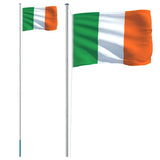 Vidaxl vlag met vlaggenmast ierland 6,08 m aluminium - afbeelding 2