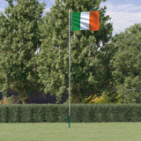 Vidaxl vlag met vlaggenmast ierland 6,08 m aluminium - afbeelding 1
