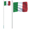 Vidaxl vlag met vlaggenmast italië 6,08 m aluminium