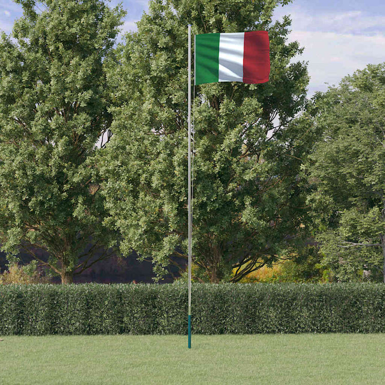 Vidaxl vlag met vlaggenmast italië 6,08 m aluminium
