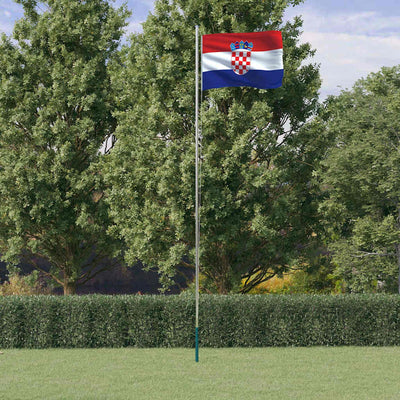 Vidaxl vlag met vlaggenmast kroatië 6,08 m aluminium