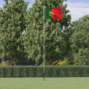 Vidaxl vlag met vlaggenmast portugal 6,08 m aluminium - afbeelding 1