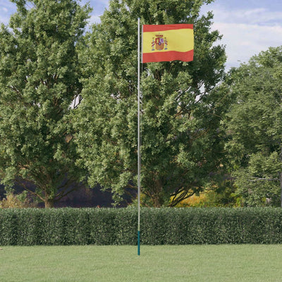 Vidaxl vlag met vlaggenmast spanje 6,08 m aluminium
