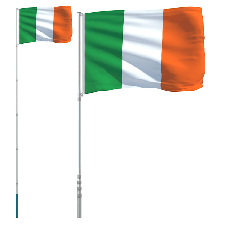 Vidaxl vlag met vlaggenmast ierland 5,5 m aluminium