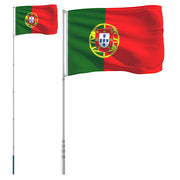 Vidaxl vlag met vlaggenmast portugal 5,5 m aluminium - afbeelding 2