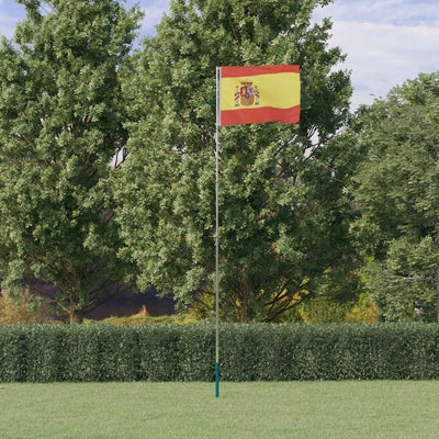 Vidaxl vlag met vlaggenmast spanje 5,5 m aluminium
