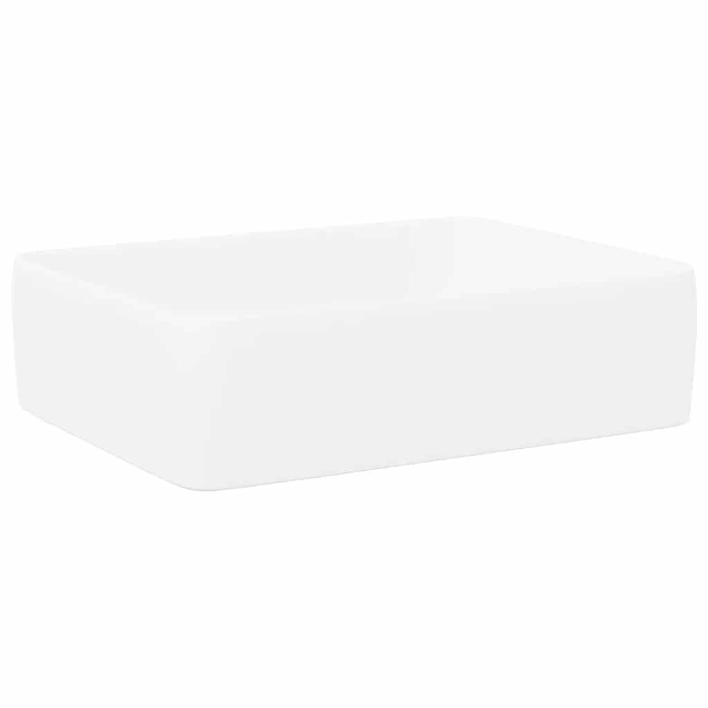 Vidaxl wasbak 48x37x13 rechthoekig keramiek wit