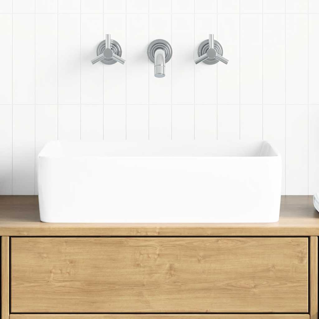 Vidaxl wasbak 48x37x13 rechthoekig keramiek wit
