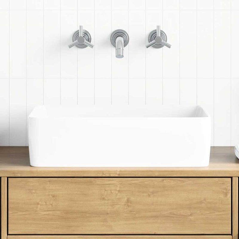 Vidaxl wasbak 48x37x13 rechthoekig keramiek wit