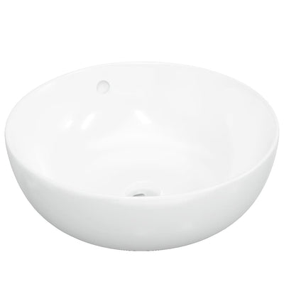 Vidaxl wasbak 44x17 cm rond keramiek wit