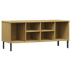 Vidaxl schoenenrek met metalen poten oslo 106x35x45cm grenenhout bruin