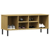 Vidaxl schoenenrek met metalen poten oslo 106x35x45cm grenenhout bruin