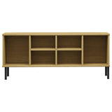 Vidaxl schoenenrek met metalen poten oslo 106x35x45cm grenenhout bruin - afbeelding 3