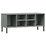 Vidaxl schoenenrek met metalen poten oslo 106x35x45 cm grenen grijs - afbeelding 2