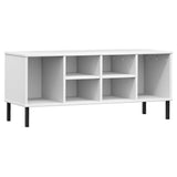 Vidaxl schoenenrek met metalen poten oslo 106x35x45 cm grenenhout wit - afbeelding 2