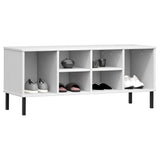 Vidaxl schoenenrek met metalen poten oslo 106x35x45 cm grenenhout wit - afbeelding 3