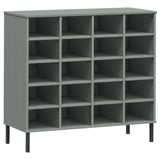 Vidaxl schoenenrek met metalen poten oslo 95x35x86 cm grenen grijs - afbeelding 2