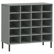 Vidaxl schoenenrek met metalen poten oslo 95x35x86 cm grenen grijs - afbeelding 2