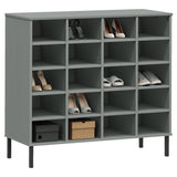 Vidaxl schoenenrek met metalen poten oslo 95x35x86 cm grenen grijs - afbeelding 3