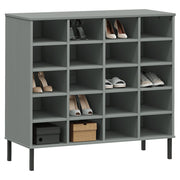 Vidaxl schoenenrek met metalen poten oslo 95x35x86 cm grenen grijs - afbeelding 3