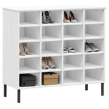 Vidaxl schoenenrek met metalen poten oslo 95x35x86 cm grenenhout wit - afbeelding 3