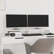Vidaxl monitorstandaard 100x27x10 cm massief grenenhout wit - afbeelding 3