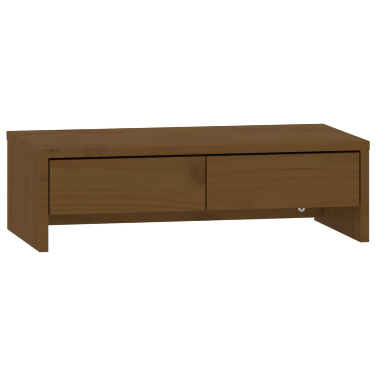Vidaxl monitorstandaard 50x27x15 cm massief grenenhout honingbruin