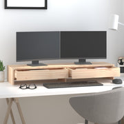 Vidaxl monitorstandaard 100x27x15 cm massief grenenhout - afbeelding 3