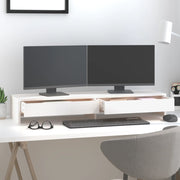 Vidaxl monitorstandaard 100x27x15 cm massief grenenhout wit - afbeelding 3