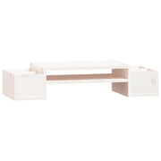 Vidaxl monitorstandaard 70x27,5x15 cm massief grenenhout wit - afbeelding 2
