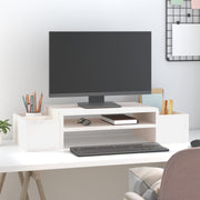 Vidaxl monitorstandaard 70x27,5x15 cm massief grenenhout wit - afbeelding 3