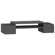 Vidaxl monitorstandaard 70x27,5x15 cm massief grenenhout grijs - afbeelding 2