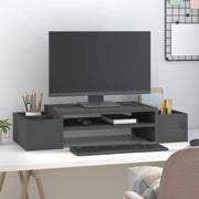 Vidaxl monitorstandaard 70x27,5x15 cm massief grenenhout grijs - afbeelding 3