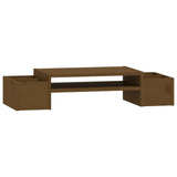 Vidaxl monitorstandaard 70x27,5x15 cm massief grenenhout honingbruin - afbeelding 2