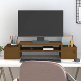 Vidaxl monitorstandaard 70x27,5x15 cm massief grenenhout honingbruin - afbeelding 1