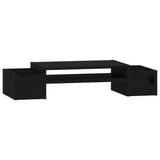 Vidaxl monitorstandaard 70x27,5x15 cm massief grenenhout zwart - afbeelding 2