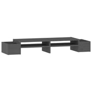 Vidaxl monitorstandaard 100x27,5x15 cm massief grenenhout grijs - afbeelding 2
