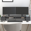 Vidaxl monitorstandaard 100x27,5x15 cm massief grenenhout grijs