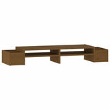 Vidaxl monitorstandaard 100x27,5x15 cm massief grenenhout honingbruin - afbeelding 2