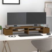 Vidaxl monitorstandaard 100x27,5x15 cm massief grenenhout honingbruin - afbeelding 3