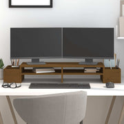 Vidaxl monitorstandaard 100x27,5x15 cm massief grenenhout honingbruin - afbeelding 1