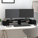 Vidaxl monitorstandaard 100x27,5x15 cm massief grenenhout zwart - afbeelding 3